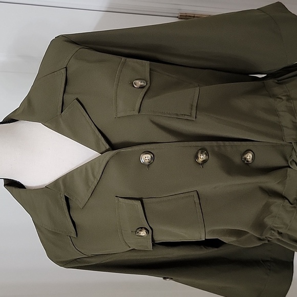 Linea by Louis Dell'Olio Size M Dark Olive Green Safari Shirt, Excellent Cond. - Picture 2 of 13